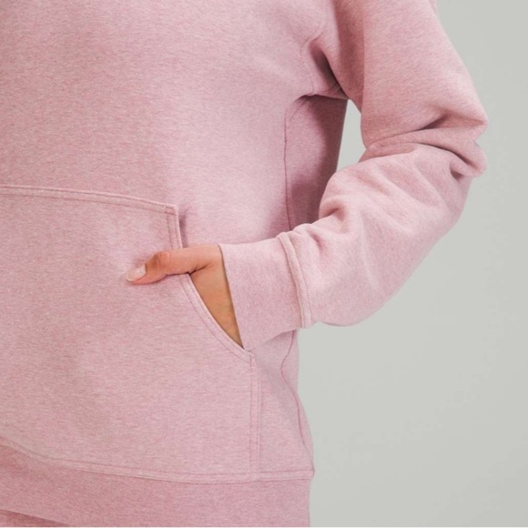 Lululemon🍋 All Yours Heathered Pink Taupe Fleece Hoodie Size 6 - Picture 4 of 8